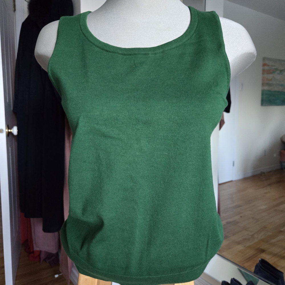 100% Cotton Talbots Classic Green Tank Top